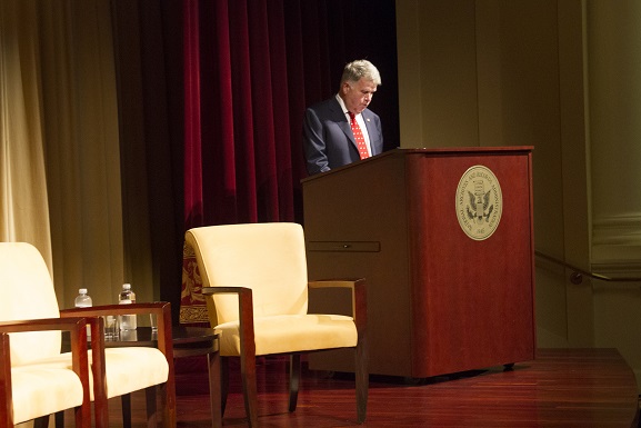 Archivist of the United States David Ferriero gives opening remarks at the start of the Brown Roundtable event.